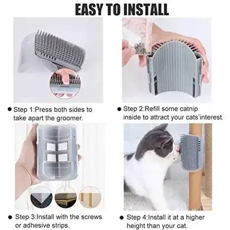 Using the cat brush