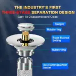 Stainless Steel Pop-Up Drain Filter - Image 2
