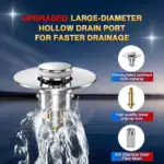 Stainless Steel Pop-Up Drain Filter - Image 4