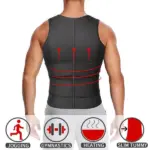 Men Body Shaper Sauna Vest Waist Trainer Double Belt - Image 4
