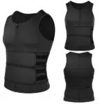 Men Body Shaper Sauna Vest Waist Trainer Double Belt - Image 6